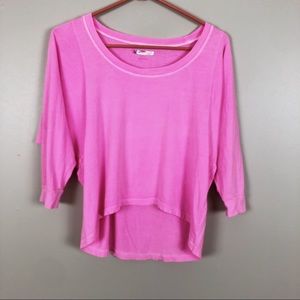Forever 21 Dolman Sleeve Hot Neon Pink Crop Top M